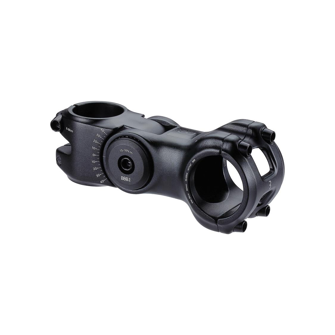 BBB 'HIGHSIX 35' STEM 90mm 35mm BAR +40/ - 30D ADJUSTABLE BLACK ALLOY - ACCESSORIES - Marleens - Electrify NZ