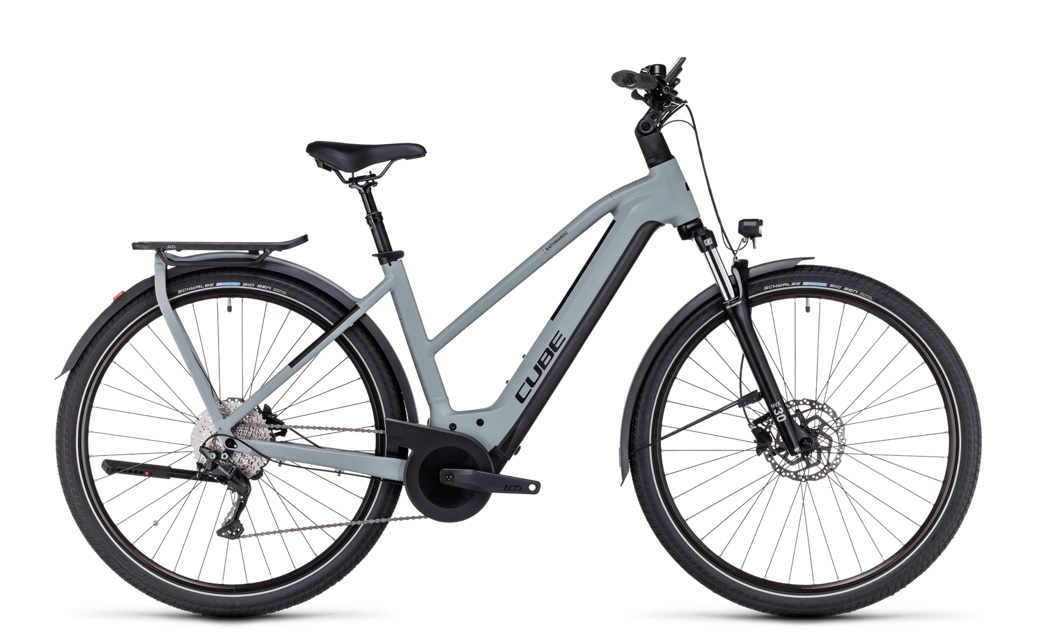 Cube Kathmandu Hybrid One 625 Swamp Grey n' Black Trapeze - Electric Bike - Cube - Electrify NZ