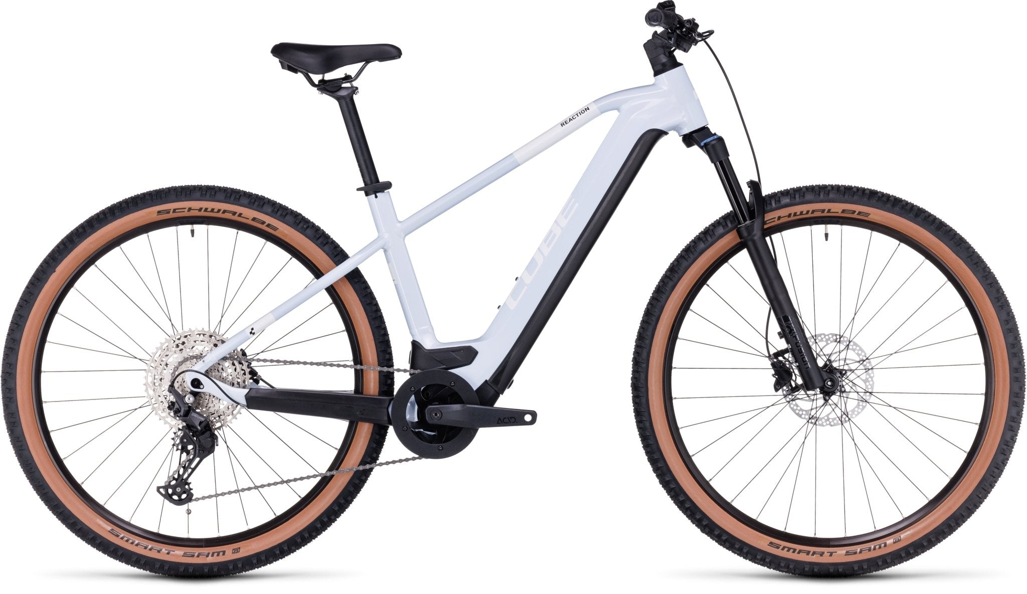 Cube Reaction Hybrid Pro 625 Flash white 'n' black - Electric Mountain Bike - Cube - Electrify NZ