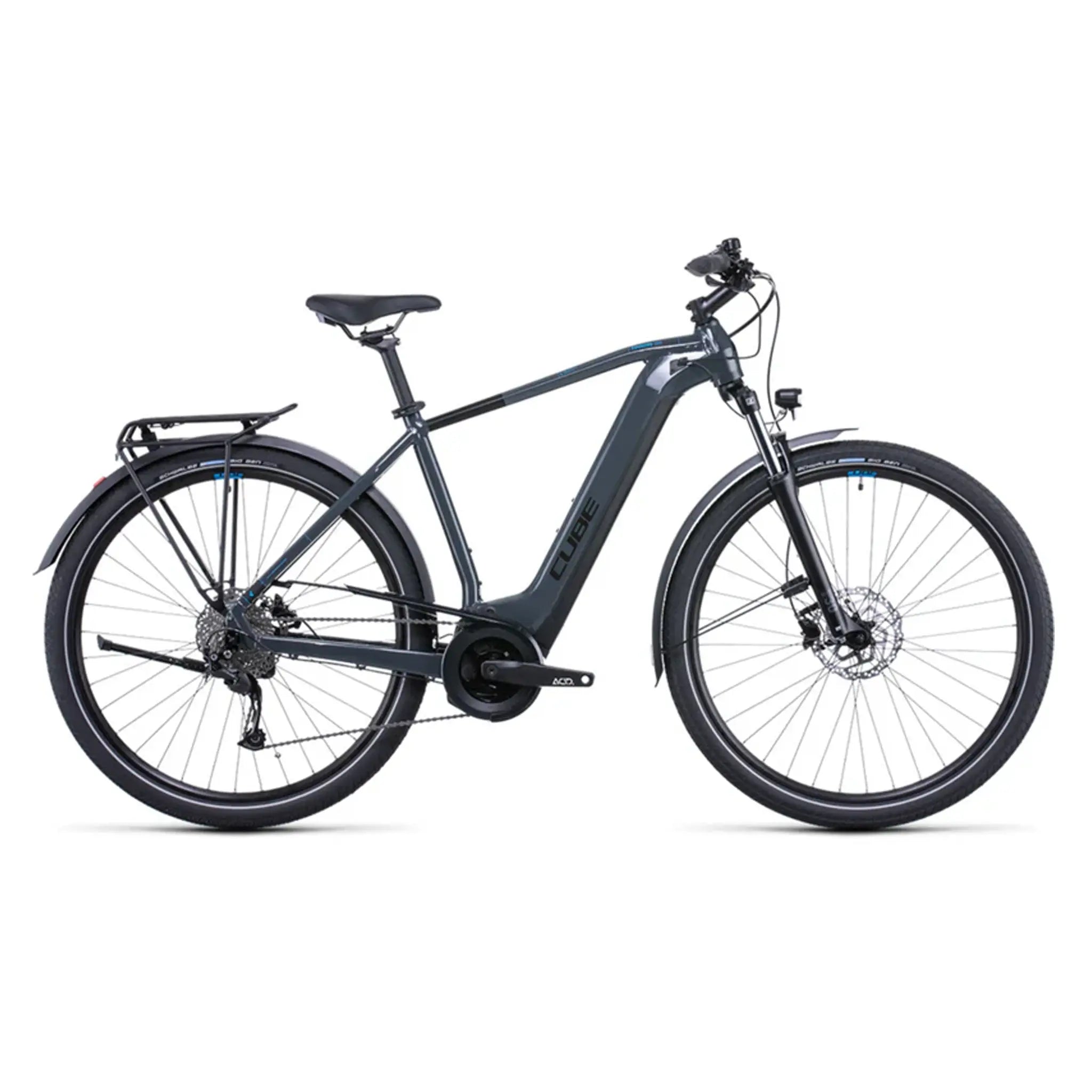 Cube Touring Hybrid One 500 2022 - Grey 'N' Blue - Leisure & Trail - Cube - Electrify NZ