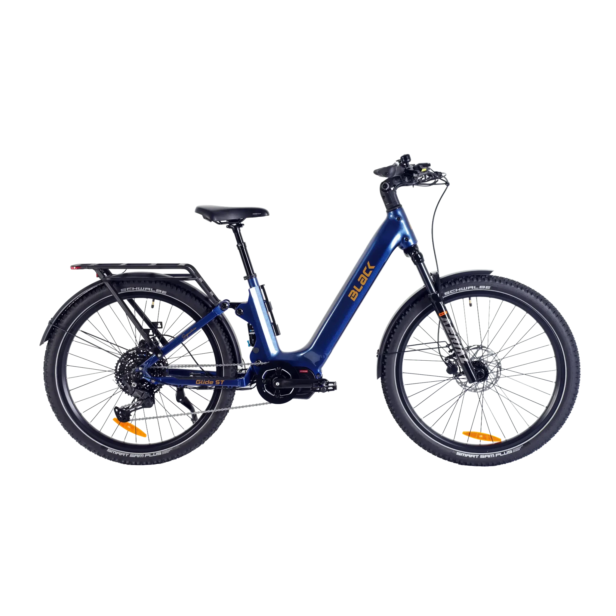 Black Glide ST - Full Suspension Step Thru E - Bike - Electric Mountain Bike - Black - Electrify NZ