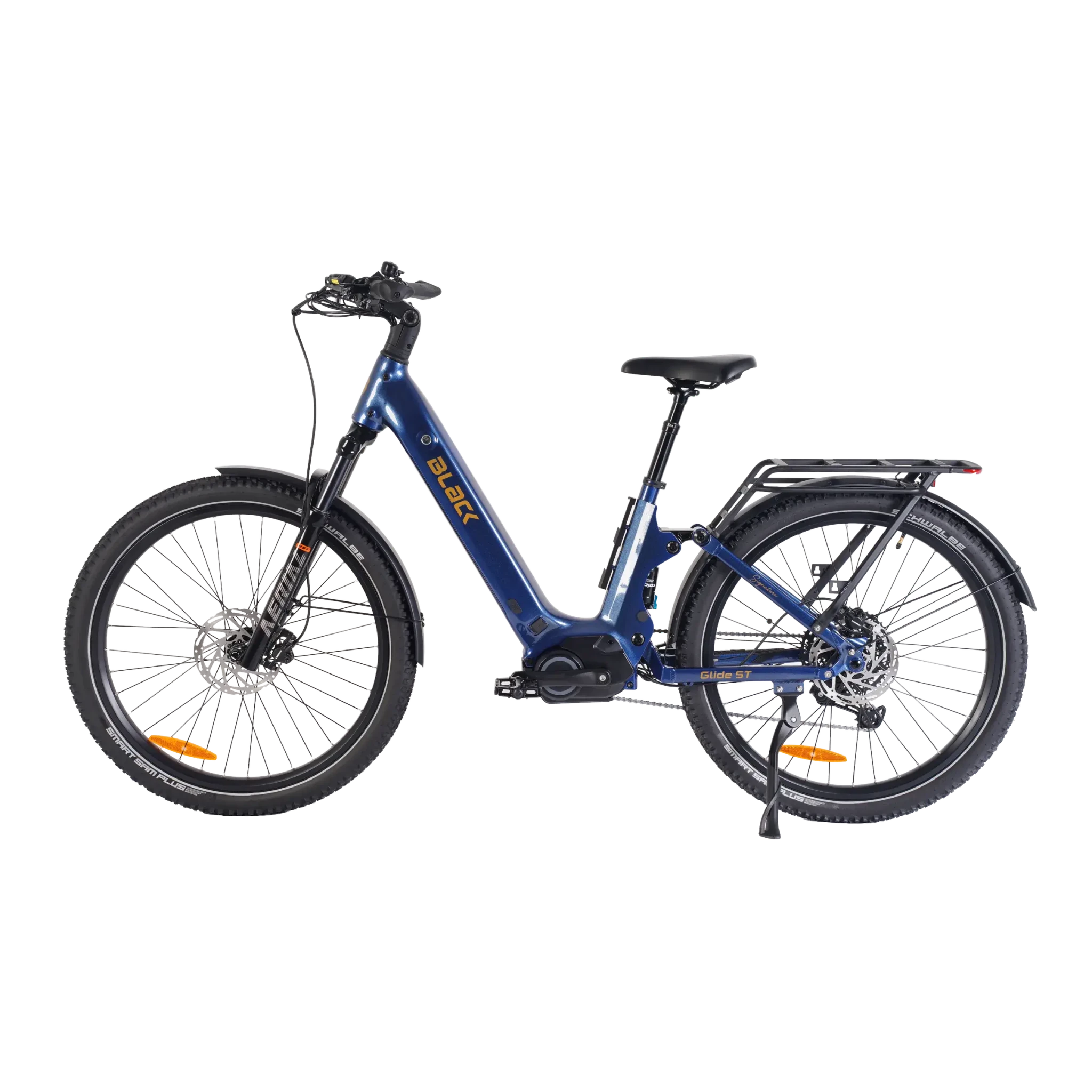 Black Glide ST - Full Suspension Step Thru E - Bike - Electric Mountain Bike - Black - Electrify NZ