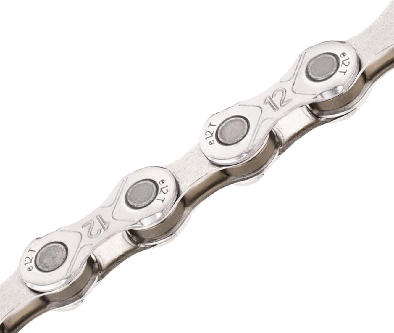 CHAIN KMC 'e12' 12SPD 1/2" x 11/128" SILVER/SILVER 130 LINKS - ACCESSORIES - Marleens - Electrify NZ