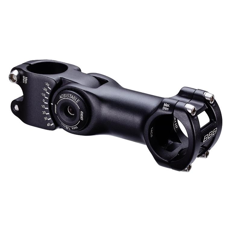 BBB 'HIGHSIX OS' STEM 110mm 31.8 +40/-40D ADJUSTABLE BLACK ALLOY