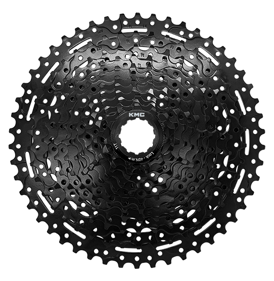 KMC REACT HG CASSETTE 11 - SPEED 11 - 50T HIGH TENSILE STEEL, BLACK - ACCESSORIES - Marleens - Electrify NZ
