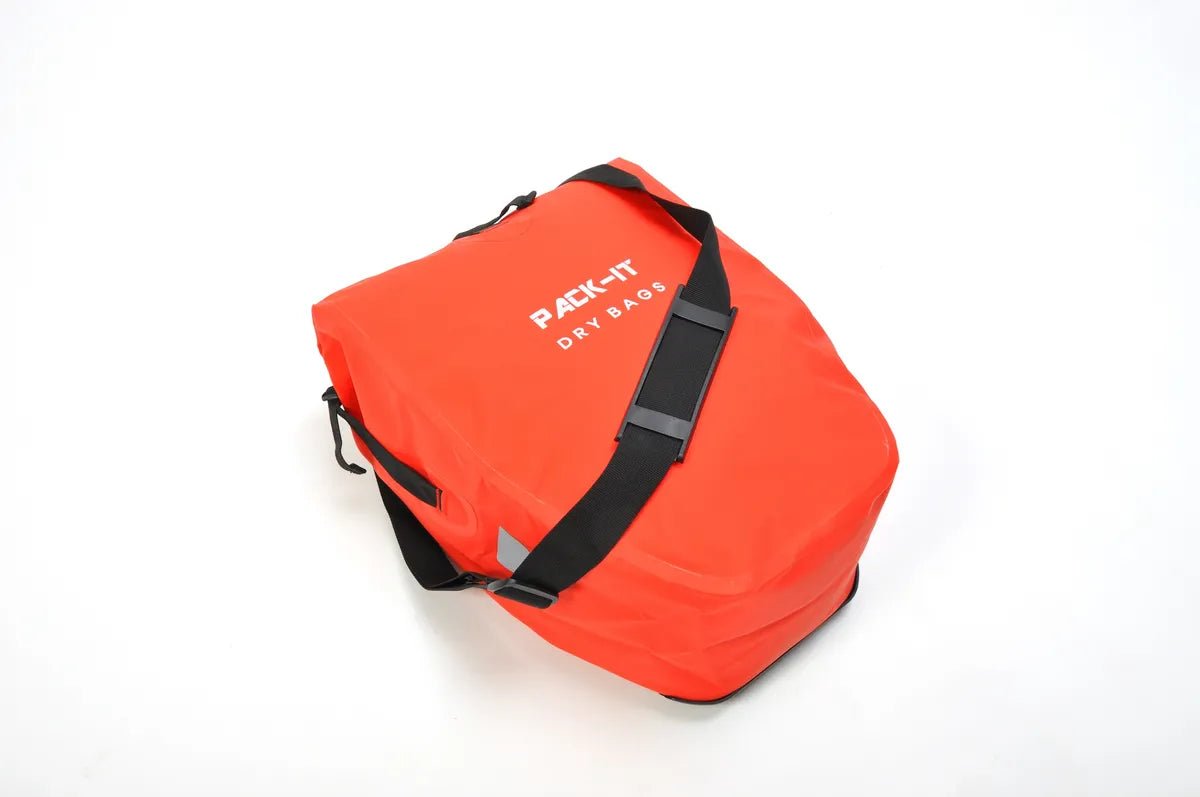 PACK IT 25 L WATERPROOF PANNIER BLACK RED ORANGE - Electrify NZ - Electrify NZ