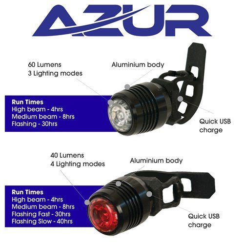 USB Cyclops Light Set - Alloy Body Product Code: ALCUSBLS - Accessories - BIKE CORP - Electrify NZ